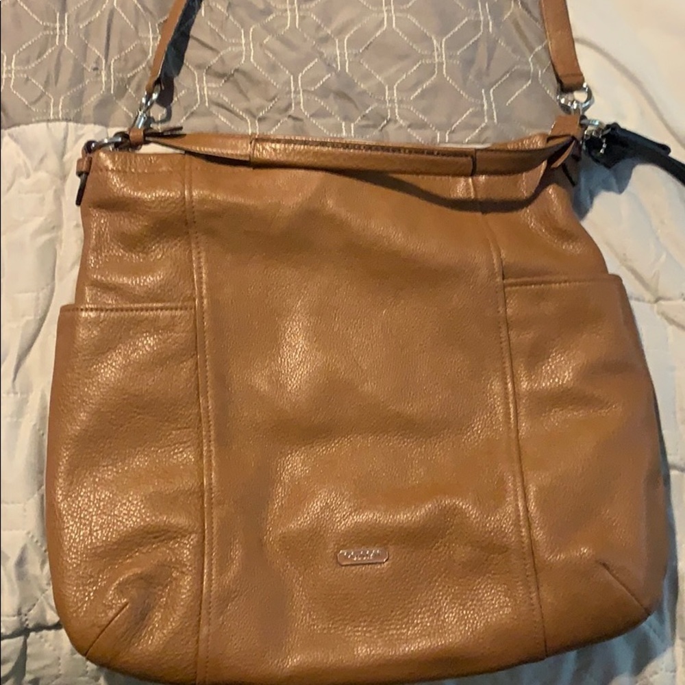 Coach hand bag brown leather